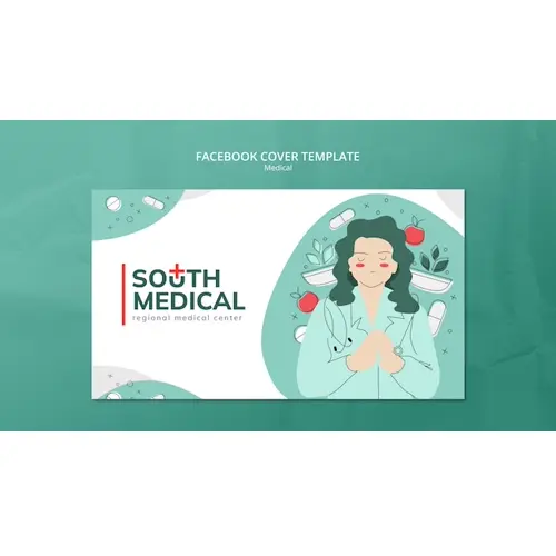 Hand drawn medical care facebook cover