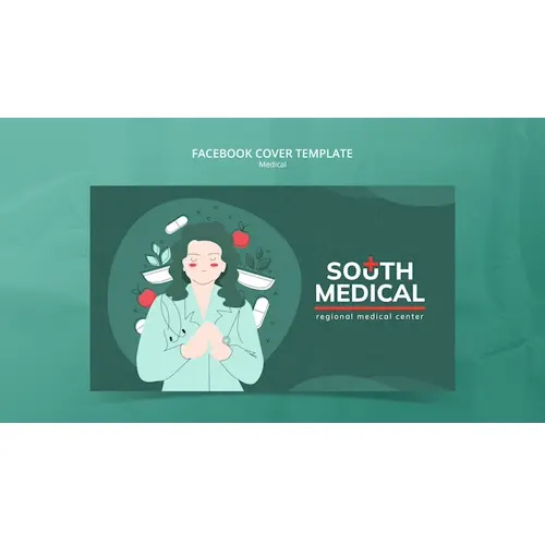 Hand drawn medical care facebook cover