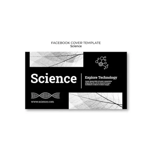 Hand drawn science concept facebook cover template