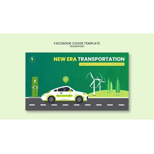 Hand drawn transport facebook cover template