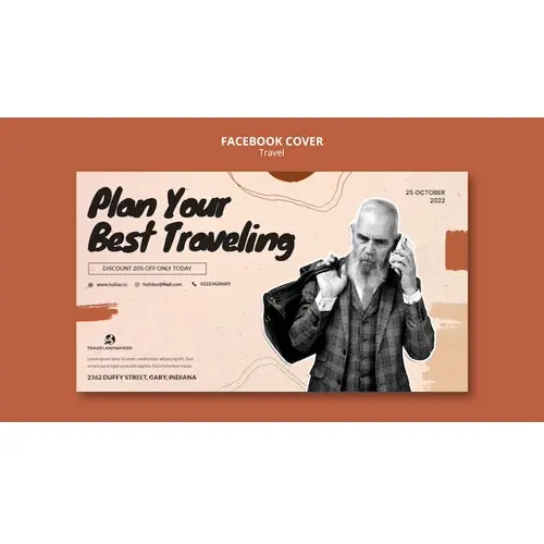 Hand drawn traveling facebook cover