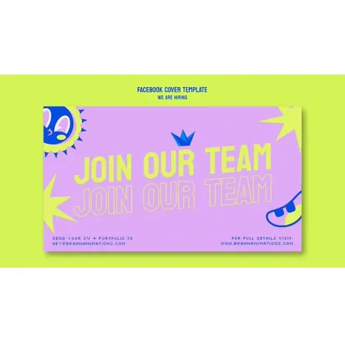 Hand drawn we are hiring facebook cover template