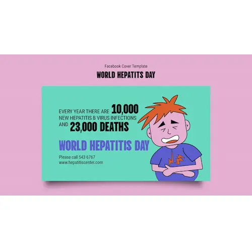 Hand drawn world hepatits day facebook cover