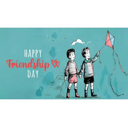 Happy friendship day facebook cover template with two friends are having a nice time together