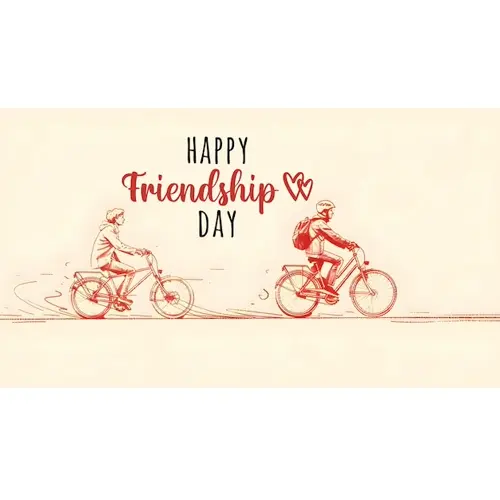 Happy friendship day facebook cover template with two friends are having a nice time together