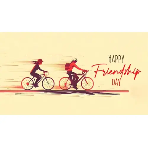 Happy friendship day facebook cover template with two friends are having a nice time together