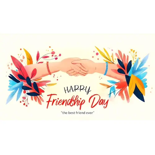 Happy friendship day facebook cover with friends are holding hands and making vows