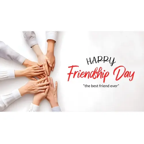 Happy friendship day facebook cover with friends are holding hands and making vows