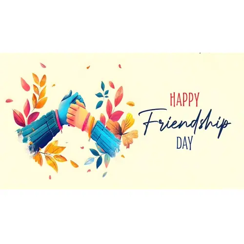 Happy friendship day facebook cover with friends are holding hands and making vows