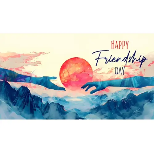 Happy friendship day facebook cover with friends are holding hands and making vows
