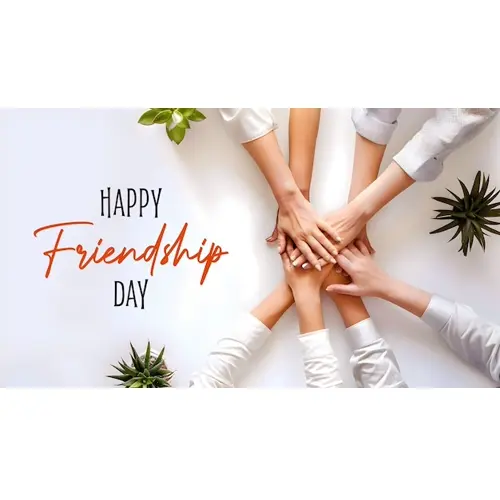 Happy friendship day facebook cover with friends are holding hands and making vows