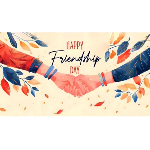 Happy friendship day facebook cover with friends are holding hands and making vows