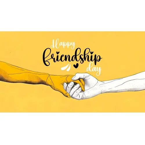 Happy friendship day facebook cover with friends are holding hands and making vows
