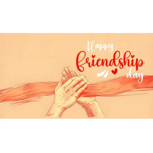 Happy friendship day facebook cover with friends are holding hands and making vows