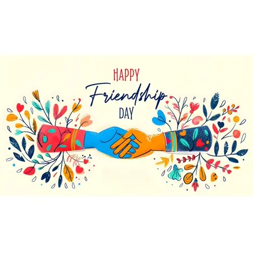 Happy friendship day facebook cover with friends are holding hands and making vows