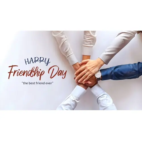 Happy friendship day facebook cover with friends are holding hands and making vows
