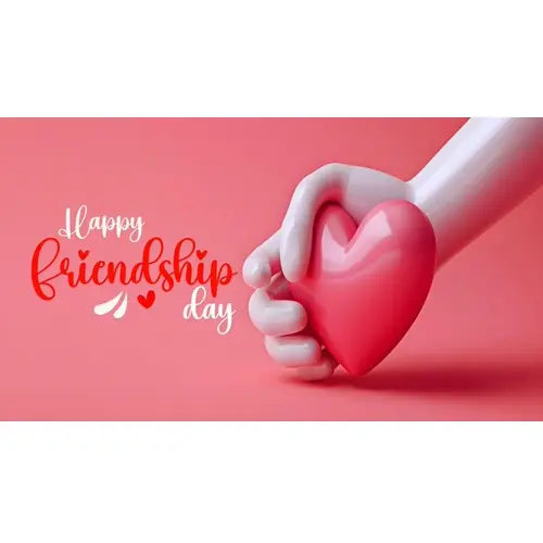 Happy friendship day facebook cover with red heart with smiley face which expresses friendship