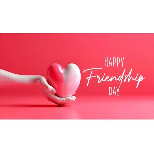 Happy friendship day facebook cover with red heart with smiley face which expresses friendship