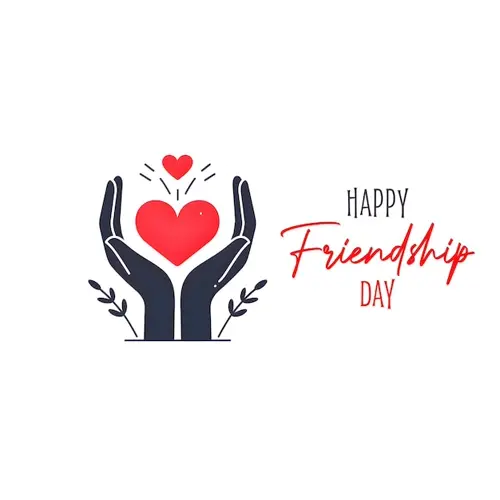 Happy friendship day facebook cover with red heart with smiley face which expresses friendship