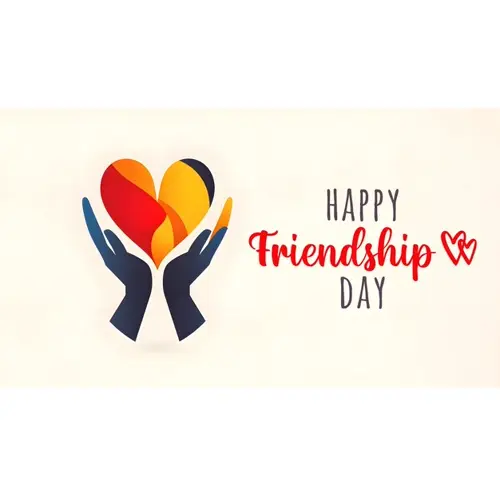 Happy friendship day facebook cover with red heart with smiley face which expresses friendship