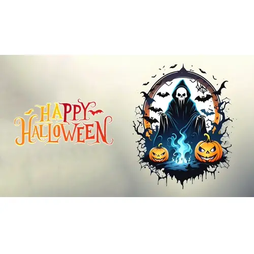 Happy halloween day facebook cover template with scary witches and demons haunted bats pumpkin