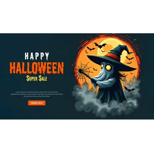 Happy halloween day facebook cover template with scary witches and demons haunted bats pumpkin