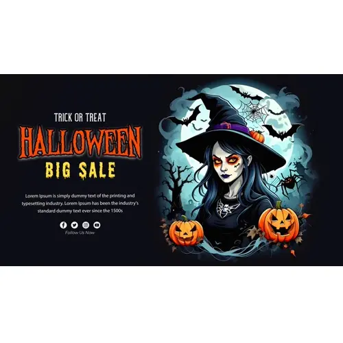 Happy halloween facebook cover template with ghost design in the black background