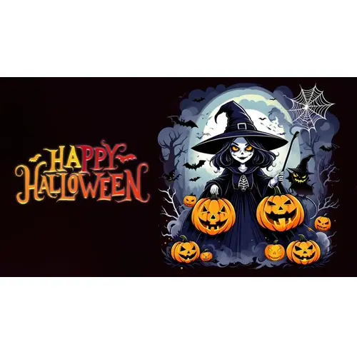 Happy halloween facebook cover template with ghost design in the black background