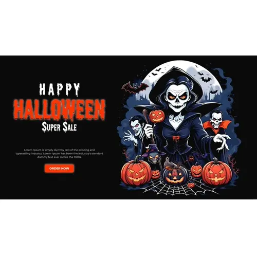 Happy halloween facebook cover template with ghost design in the black background