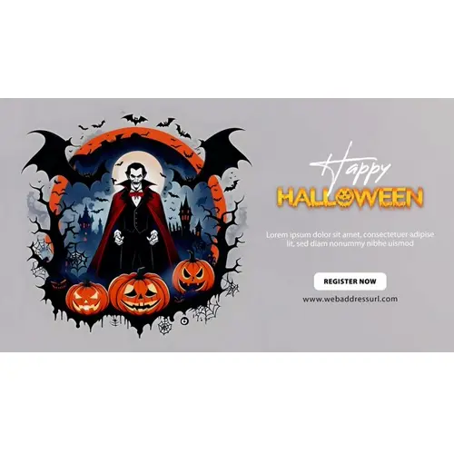 Happy halloween facebook cover template with ghost design in the black background
