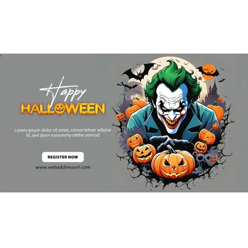 Happy halloween facebook cover template with haunted witch scary pumpkin and bats