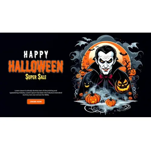 Happy halloween facebook cover template with haunted witch scary pumpkin and bats