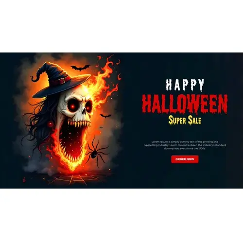 Happy halloween facebook cover template with scary skeletons pumpkins bats on ghost design