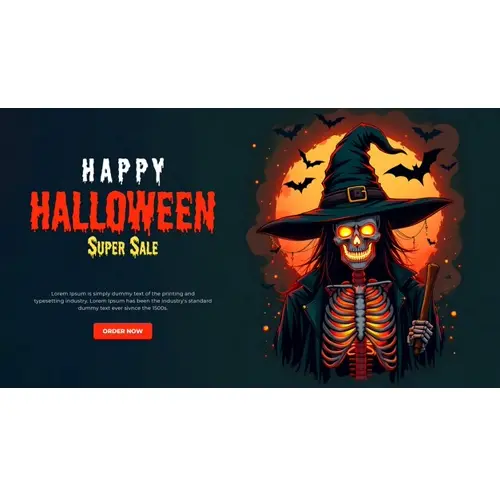 Happy halloween facebook cover template with scary skeletons pumpkins bats on ghost design