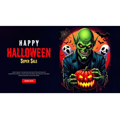 Happy halloween facebook cover template with terrifying skeletons whose eyes are burning