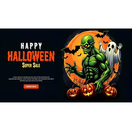 Happy halloween facebook cover template with terrifying skeletons whose eyes are burning
