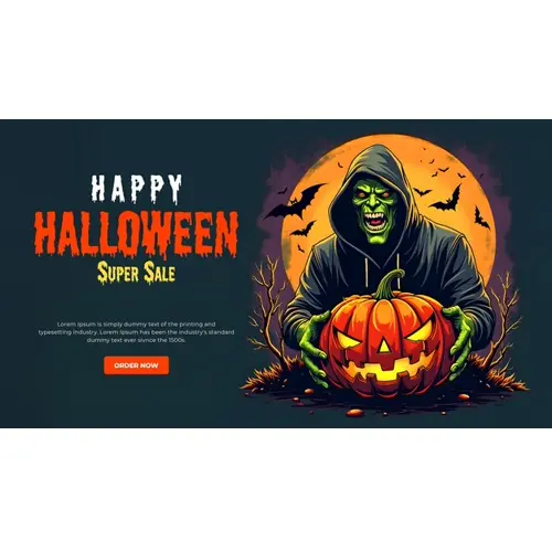 Happy halloween facebook cover template with terrifying skeletons whose eyes are burning