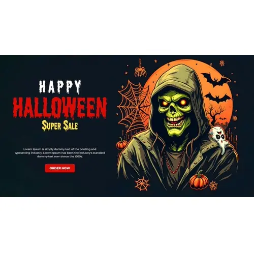 Happy halloween facebook cover template with terrifying skeletons whose eyes are burning
