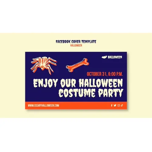 Happy halloween facebook cover template