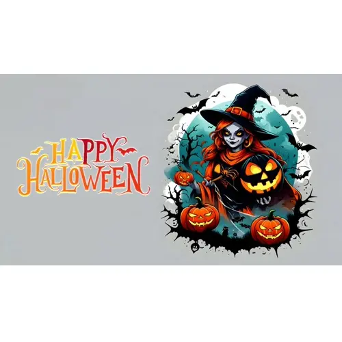 Happy halloween facebook cover with haunted skull and scary pumpkin on black background