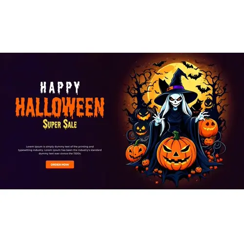 Happy halloween facebook cover with scary skeleton wearing a hoodie