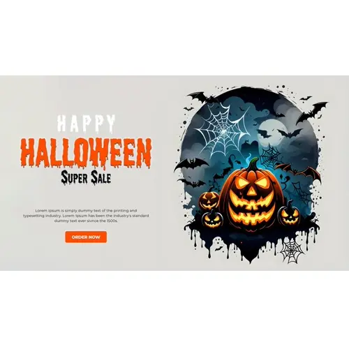 Happy halloween facebook cover with scary witches and demons haunted bats pumpkin