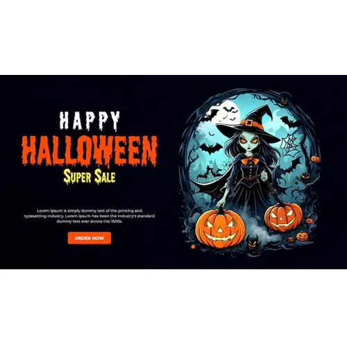 Happy halloween facebook cover with scary witches and demons haunted bats pumpkin