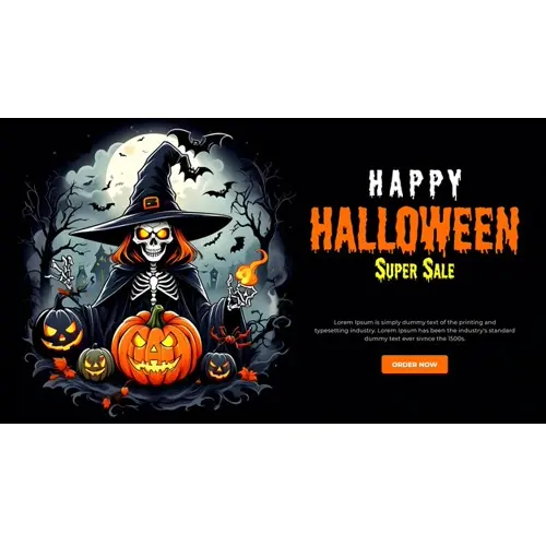 Happy halloween facebook cover with scary witches and demons haunted bats pumpkin