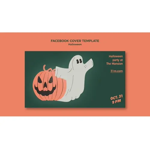 Happy halloween ghost facebook cover