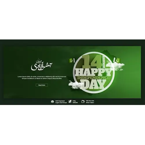Happy independence day Pakistan Facebook cover or banner template
