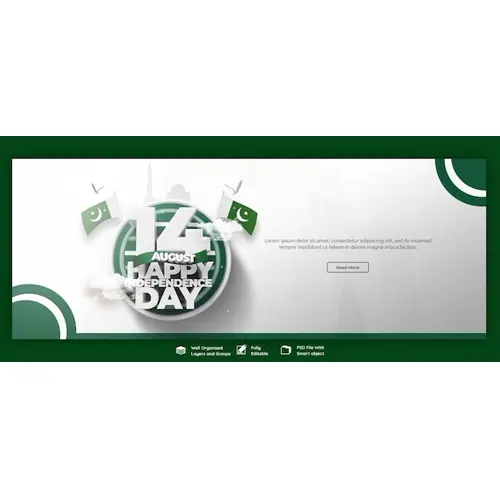 Happy independence day Pakistan Facebook cover or banner template