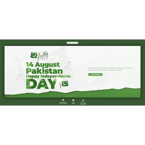 Happy independence day Pakistan Facebook cover or banner template