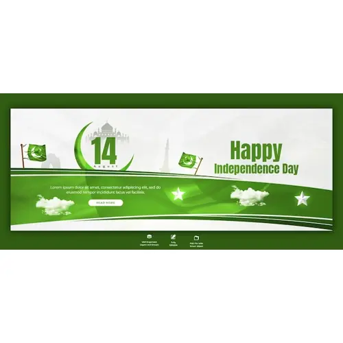 Happy independence day Pakistan Facebook cover or banner template
