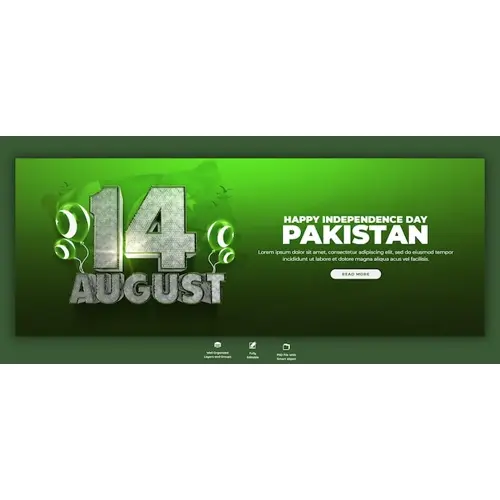 Happy independence day Pakistan Facebook cover or banner template